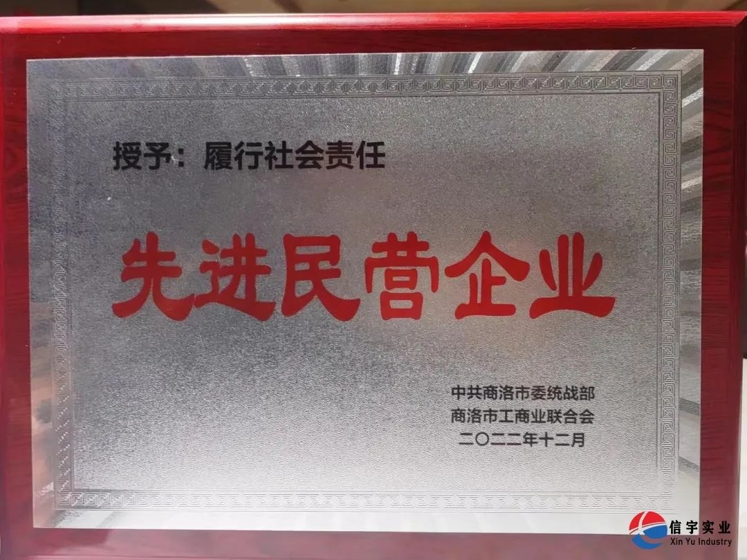 信宇腾远荣获“商洛市优秀民营企业”称号